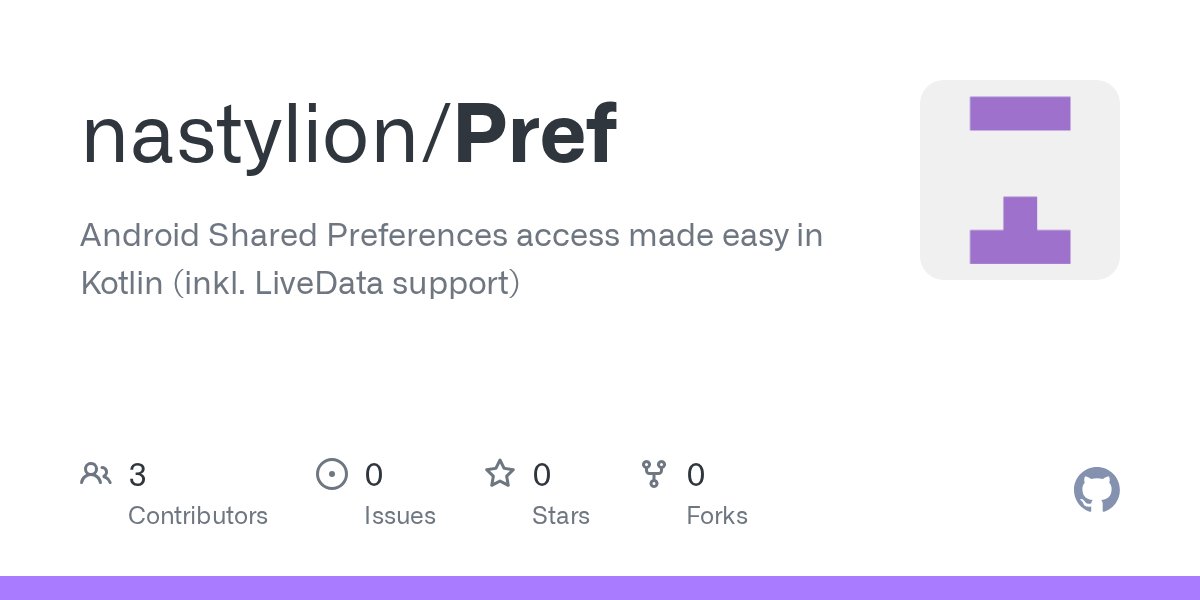 AndroidAppJunky's tweet card. Android Shared Preferences access made easy in Kotlin (inkl. LiveData support) - nastylion/Pref