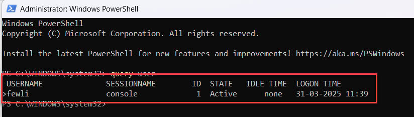 PowerShellFAQs's tweet card. Learn how to show logged-in users with PowerShell using simple commands. Monitor user sessions easily and enhance system administration efficiency.