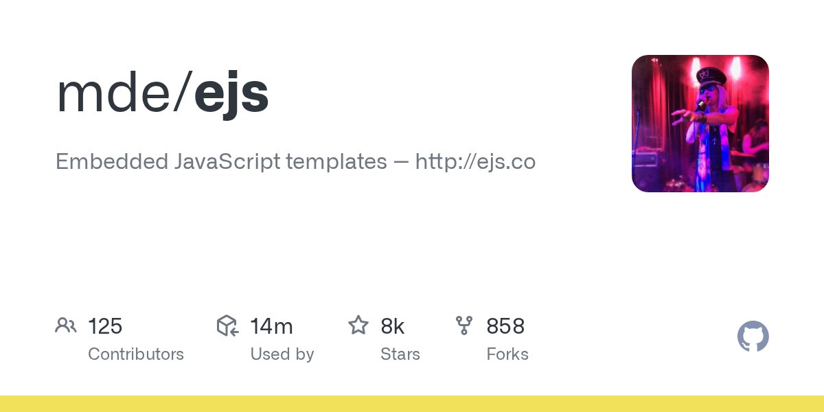 JavaScript5000's tweet card. Embedded JavaScript templates -- http://ejs.co. Contribute to mde/ejs development by creating an account on GitHub.