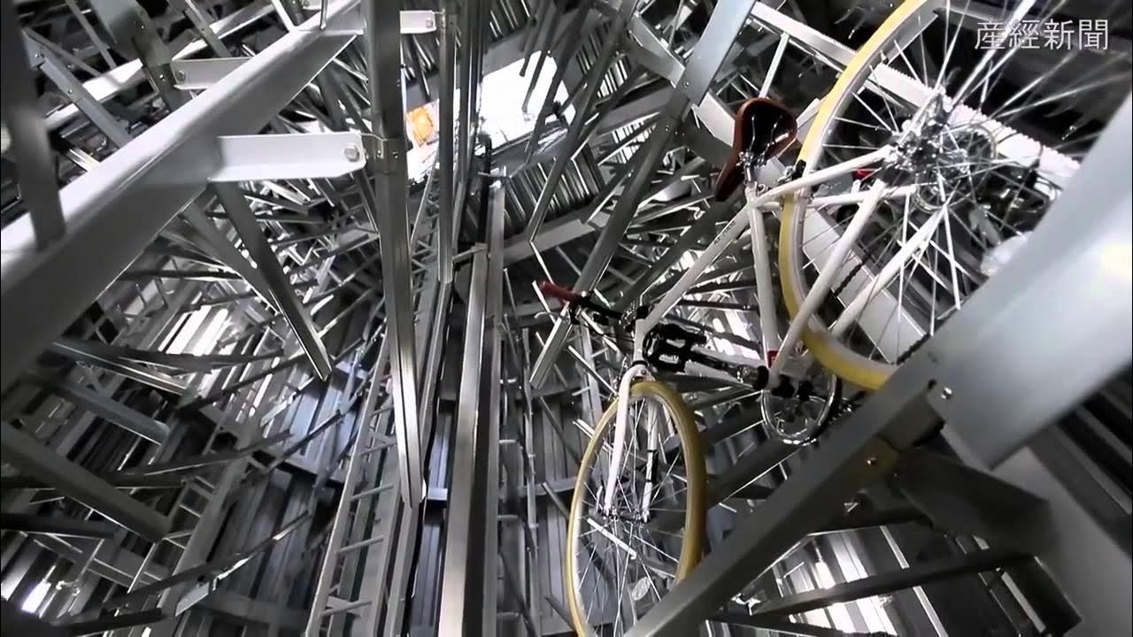 webdev_net_in's tweet card. Amazing Technology for Bicycle Parking in Japan