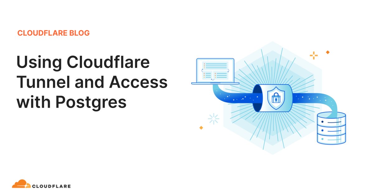PostgresWeekly's tweet card. How the Database team uses Cloudflare Tunnels internally to improve security and usability of adhoc DB queries.