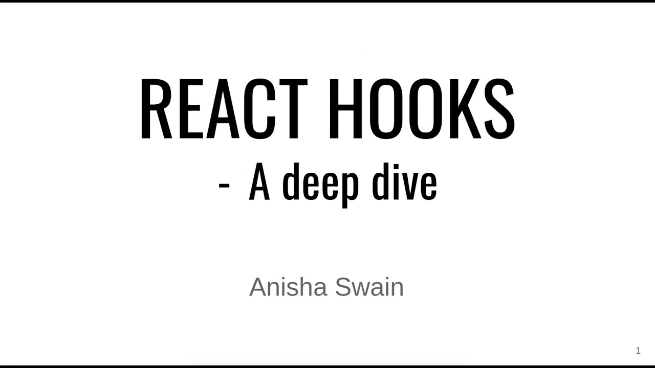 anishaswain's tweet card. A deep dive into React Hooks by Anisha Swain