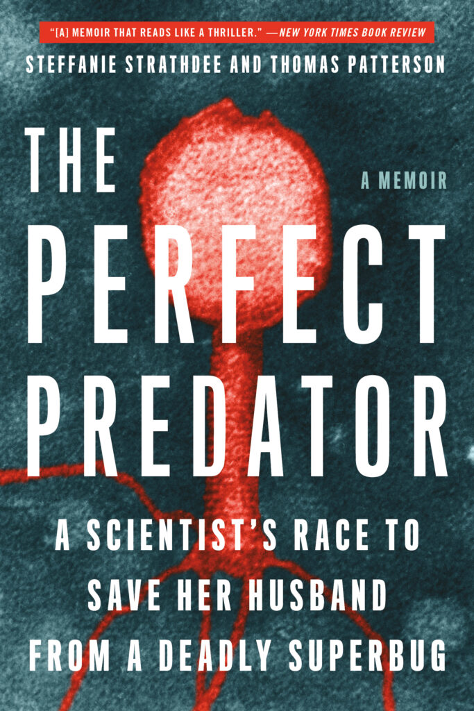 SciCommPLOS's tweet card. Interview with Steffanie Strathdee, author of The Perfect Predator: A Scientist’s Race to Save Her Husband from a Deadly Superbug Bill Sullivan In…