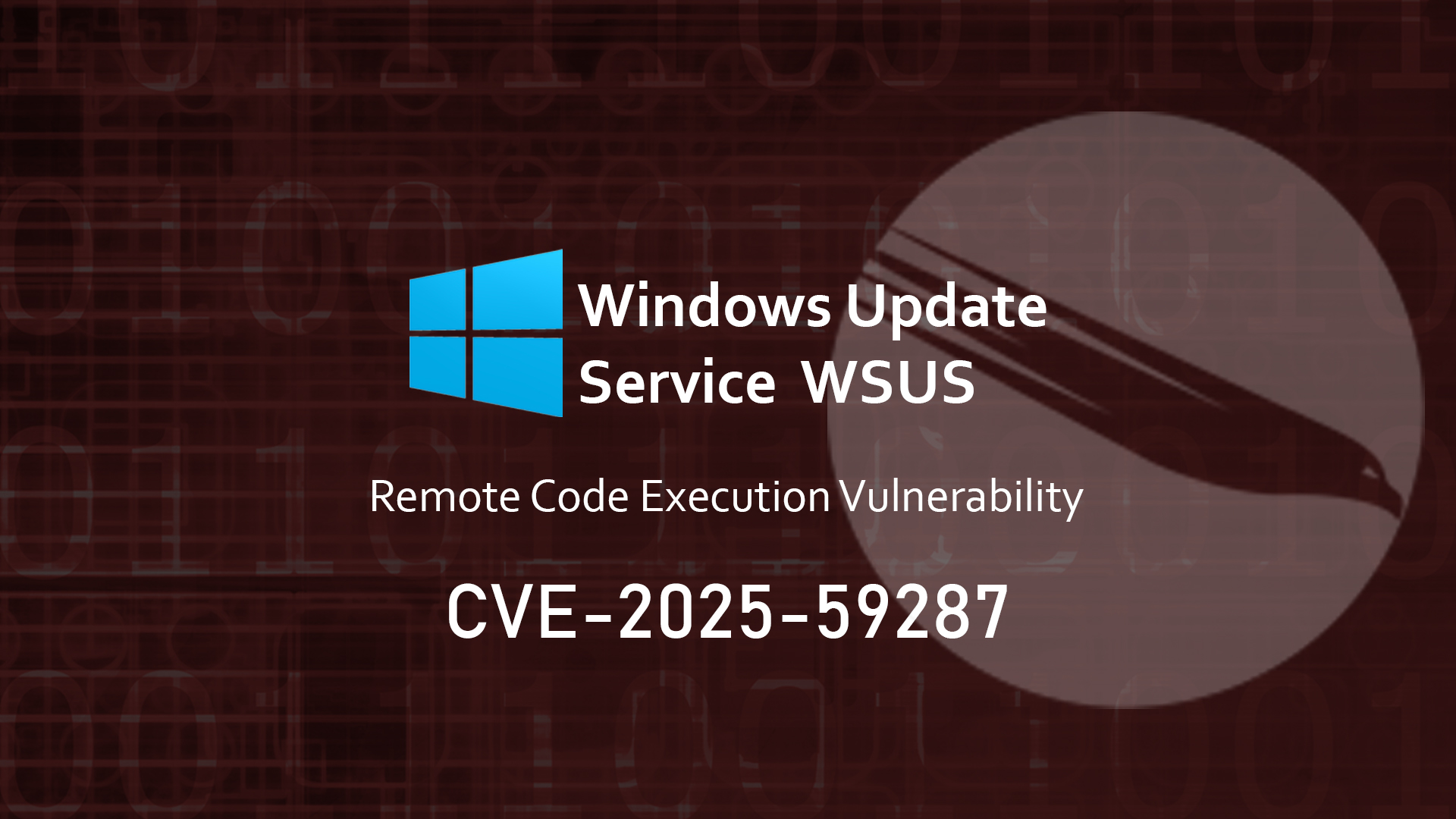 ksg93rd's tweet card. A technical WSUS advisory for CVE-2025-59287: unsafe deserialization in Windows Server Update Services that allows remote code execution.