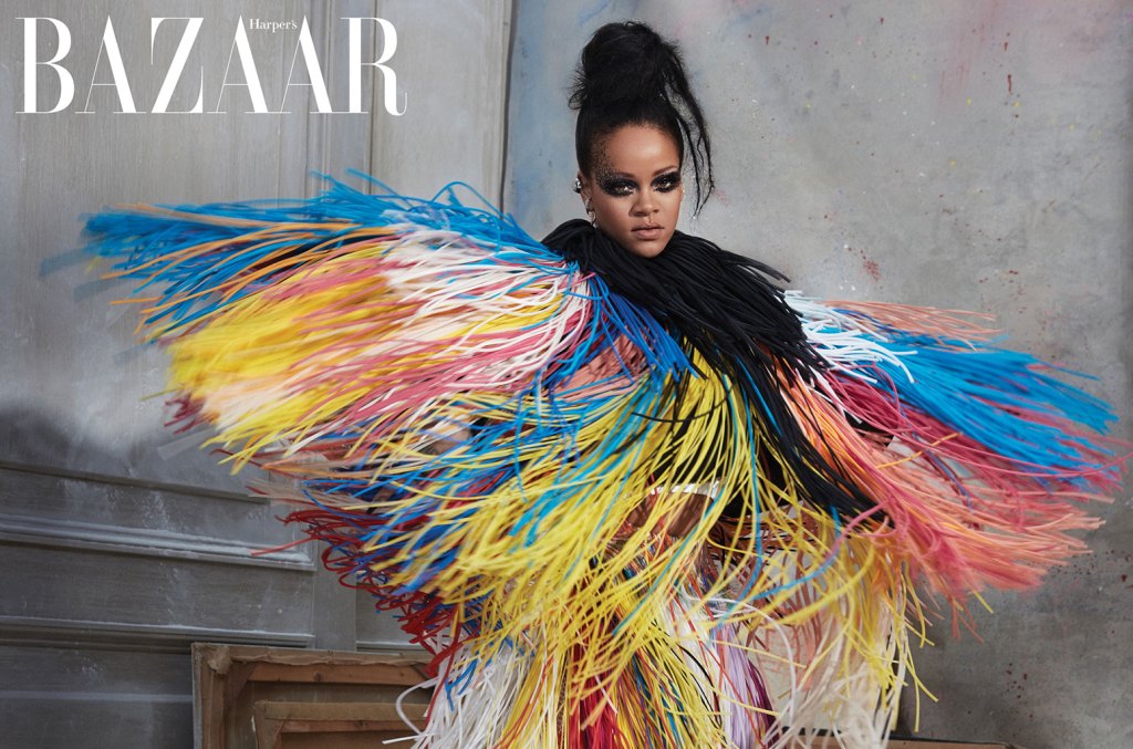 CallToAction6's tweet card. Harperâ€™s Bazaar tapped Rihanna for a show-stopping couture photoshoot on Tuesday (April 16) for the magazineâ€™s upcoming May issue.