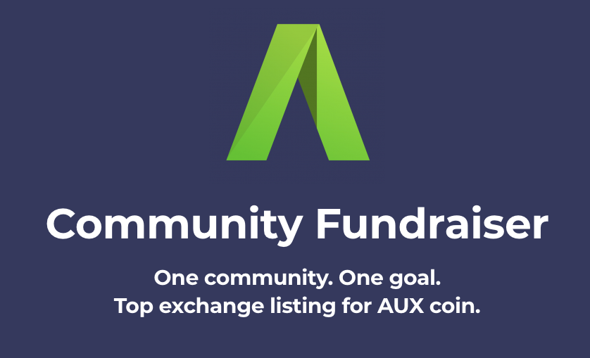 auxiliumglobal's tweet card. The community fundraiser is live!