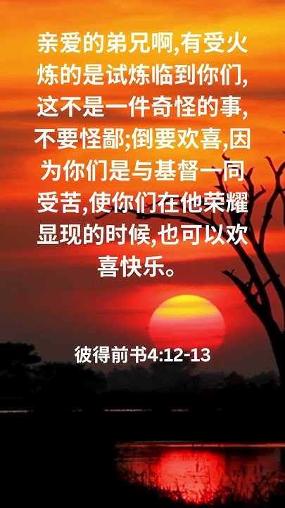 Scriptforlife's tweet card. 雅各书1:2-4 & 彼得前书4:12-13 #安慰的經文 #安息 #祷告 #喜乐 #平安 #安慰聖經