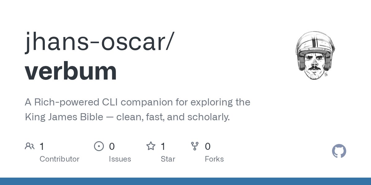 libertexxxx's tweet card. A Rich-powered CLI companion for exploring the King James Bible — clean, fast, and scholarly. - jhans-oscar/verbum