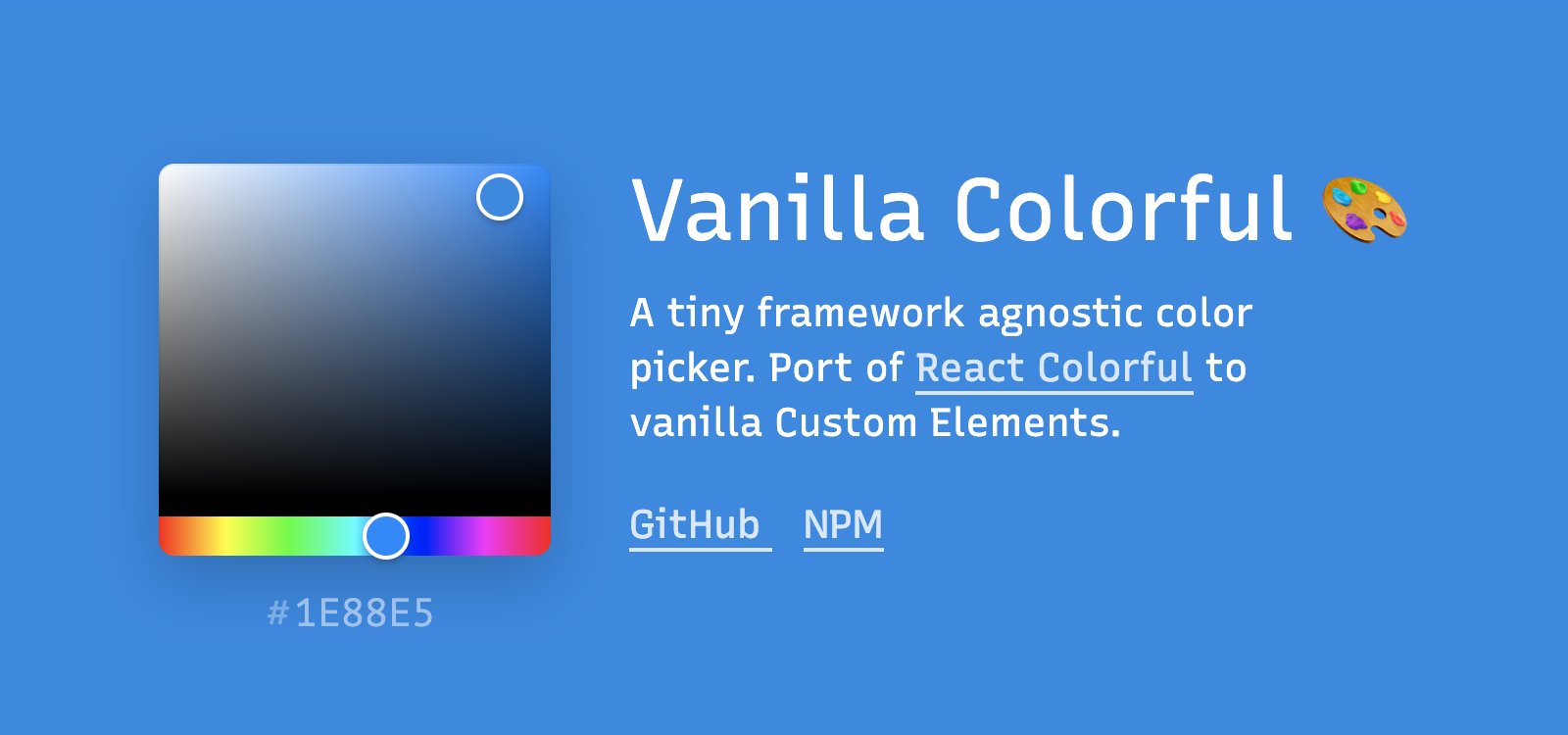 serhiikulykov's tweet card. A tiny color picker custom element for modern web apps (2.7 KB) 🎨 - web-padawan/vanilla-colorful