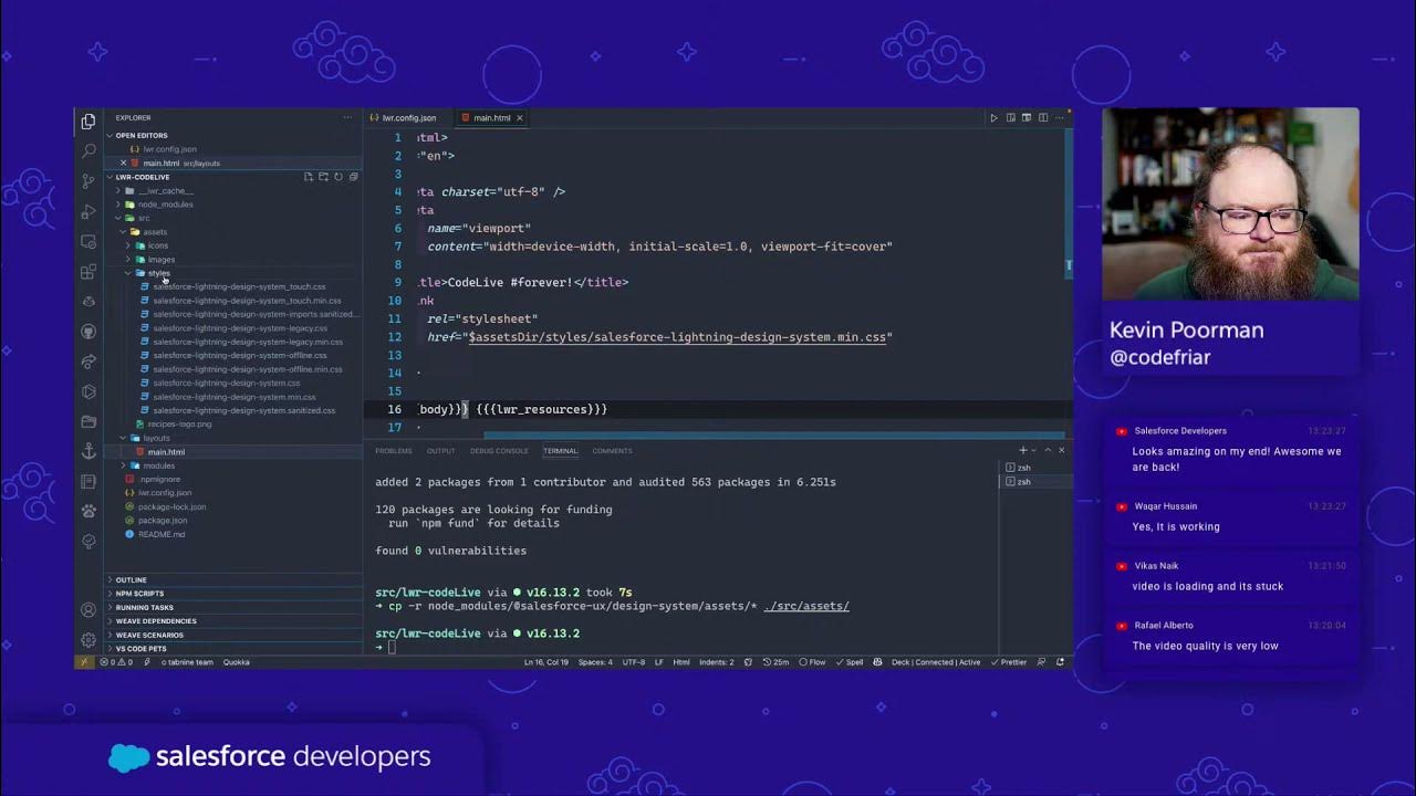 systemdotdebug's tweet card. codeLive: Javascript and LWC off the Salesforce Platform
