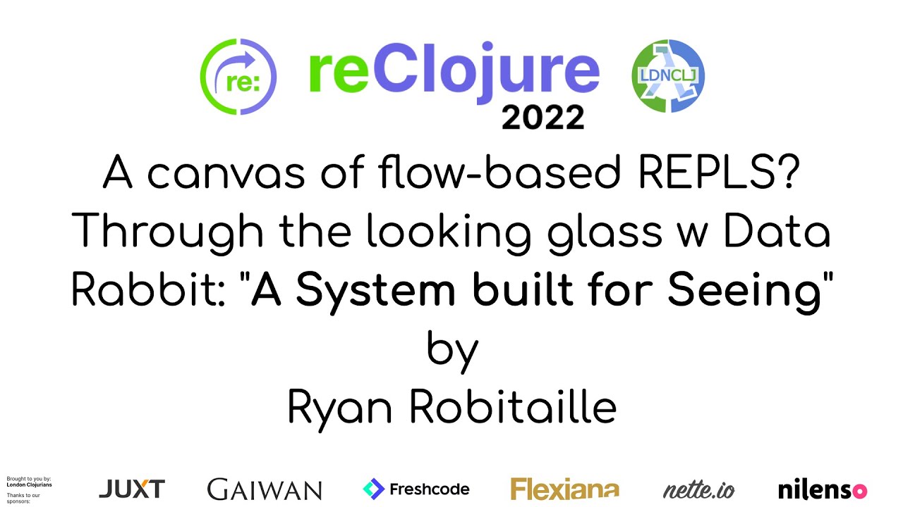 reClojure's tweet card. Through the looking glass w Data Rabbit: "A System built for Seeing"...