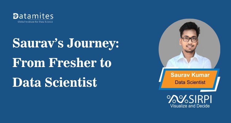 DataMites's tweet card. Saurav went from a complete fresher to a data scientist by combining consistent practice, real projects, and guided training. His journey shows how the right approach can turn learning into a career...