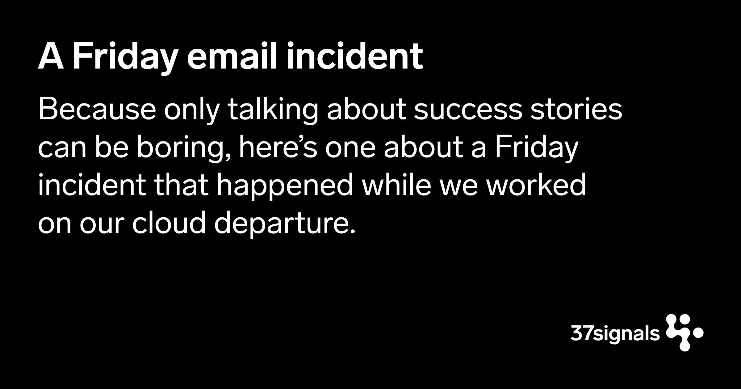 RubyLibHunt's tweet card. Because only talking about success stories can be boring, here’s one about a Friday incident that happened while we worked on our cloud departure.