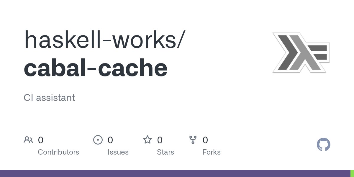 HaskellWorks's tweet card. CI assistant. Contribute to haskell-works/cabal-cache development by creating an account on GitHub.