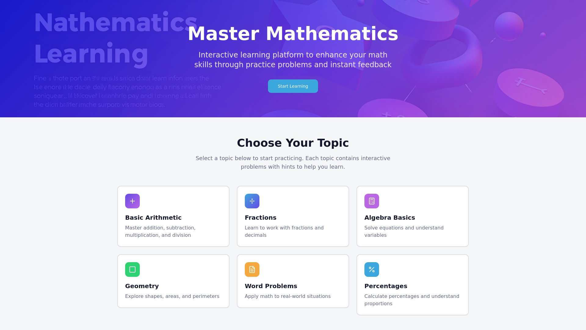 fisayocoder's tweet card. Interactive math learning with practice problems and instant feedback