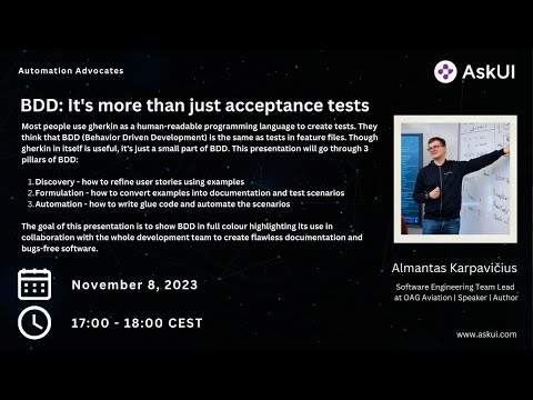 ask_ui's tweet card. BDD: It's more than just acceptance tests