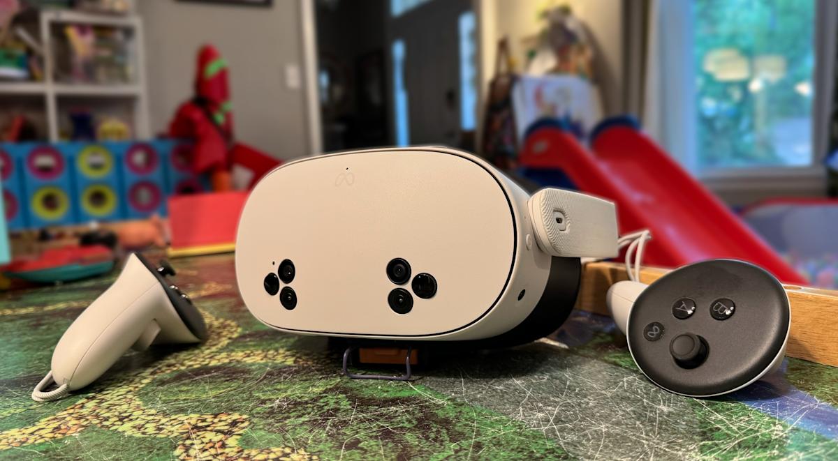engadgetgaming's tweet card. The Quest 3S is Meta's latest budget VR headset, with many of the features of the Quest 3 at a more accessible $300.