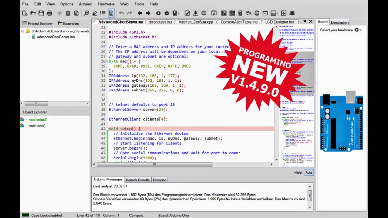 PROGRAMINO's tweet card. PROGRAMINO IDE for Arduino - overview