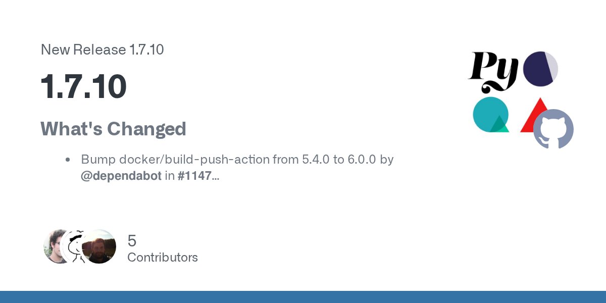 decodebytes's tweet card. What's Changed Bump docker/build-push-action from 5.4.0 to 6.0.0 by @dependabot in #1147 Suggested small refactors in assignments by @ericwb in #1150 Performance improvement in blacklist funct...