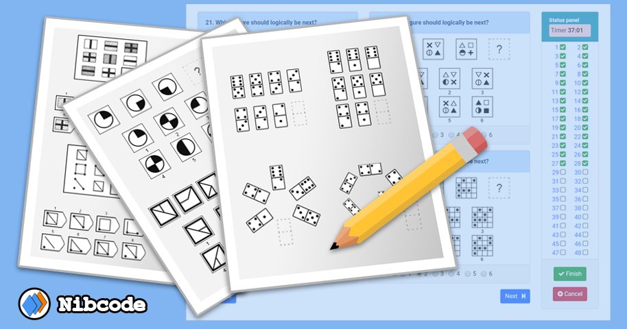 Nibcode's tweet card. The perfect tool to train non-verbal intelligence psychotechnic tests. Free and dozens of questionnaires.