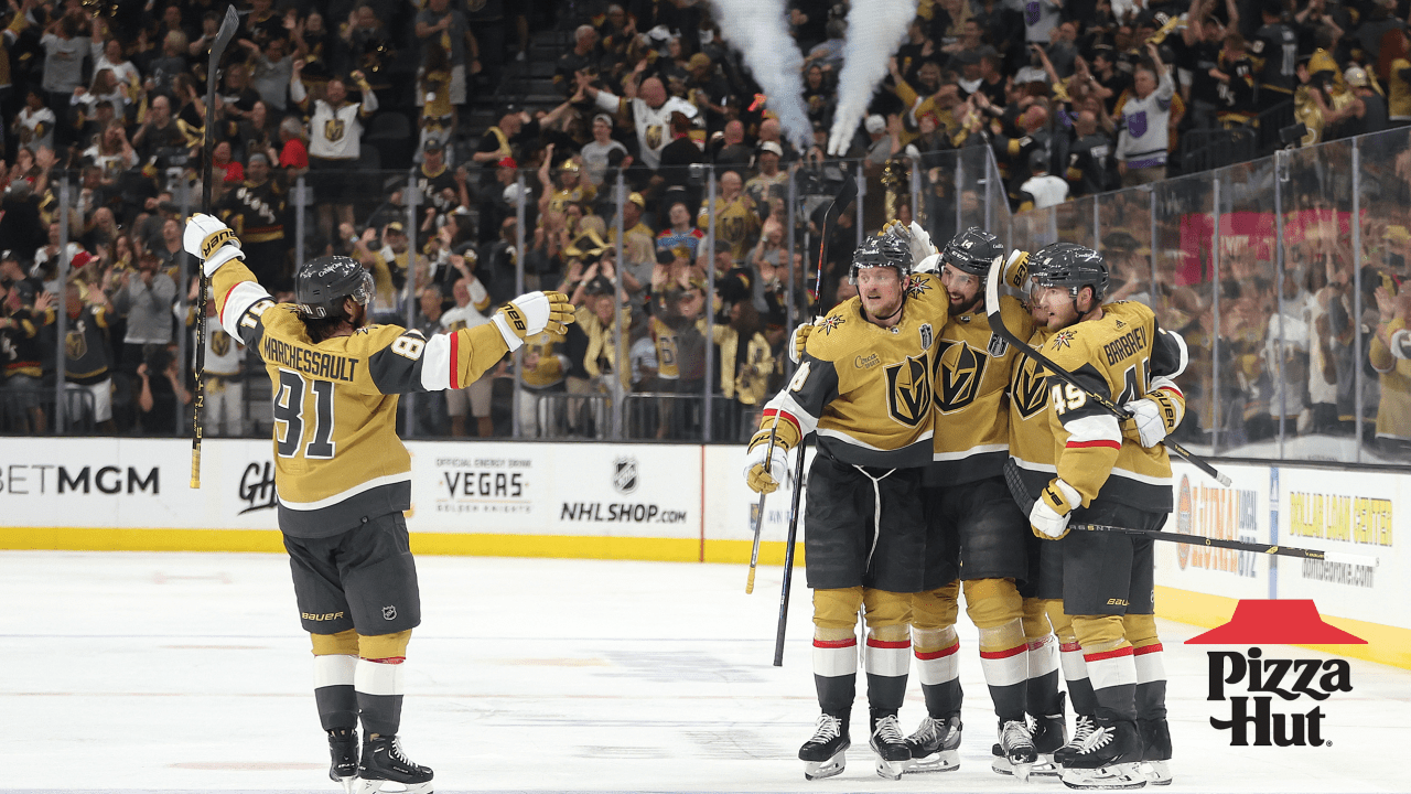 GoldenKnights's tweet card. Vegas won the series-opening game for the third time this postseason
