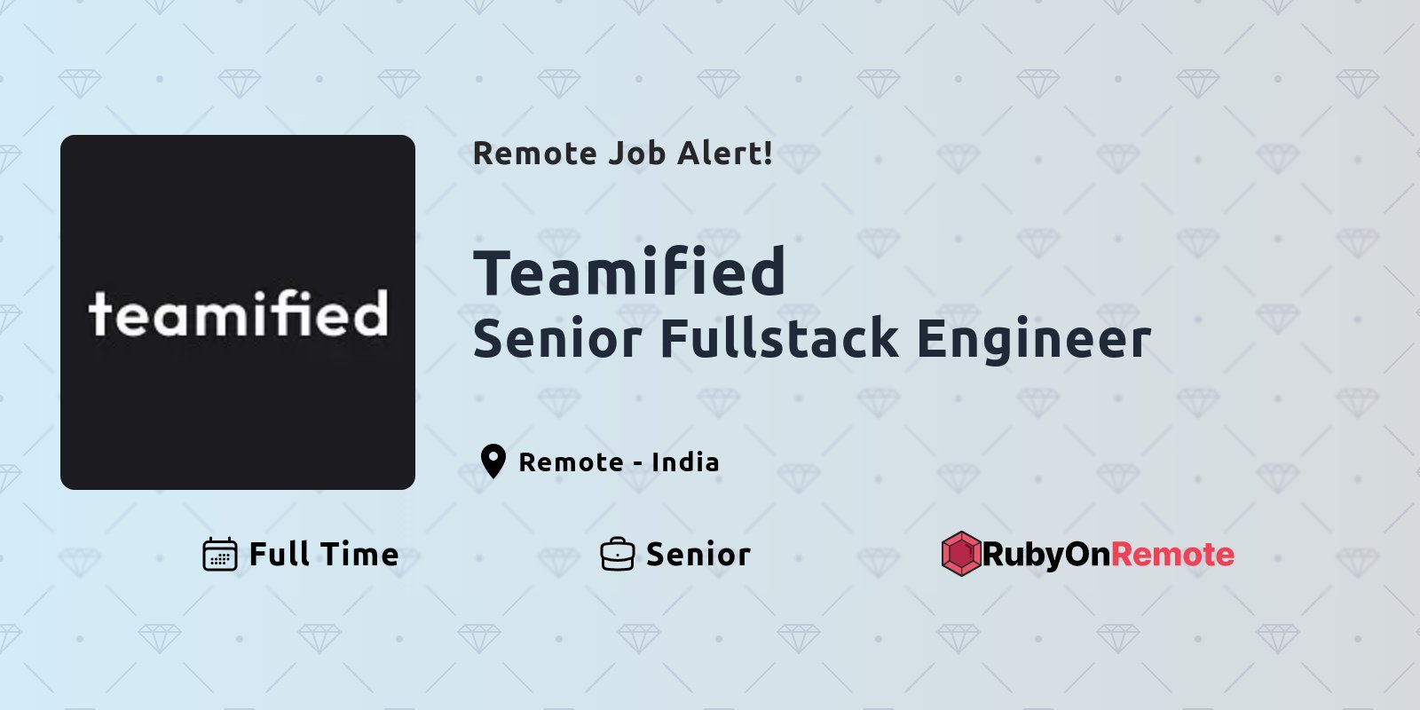 RubyOnRemote's tweet card. Find curated remote ruby jobs in one place. Join the remote work force.