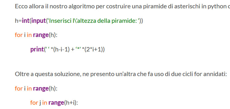 codingcreativo's tweet card. Realizziamo in questa lezione una piramide di asterischi in Python, come quella mostrata nella figura sotto, avente come altezza 6 asterischi. * *** *****