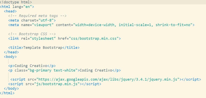 codingcreativo's tweet card. In questa lezione realizzeremo il nostro primo semplice Bootstrap template. Nella lezione precedente abbiamo scaricato la cartella con i sorgenti e