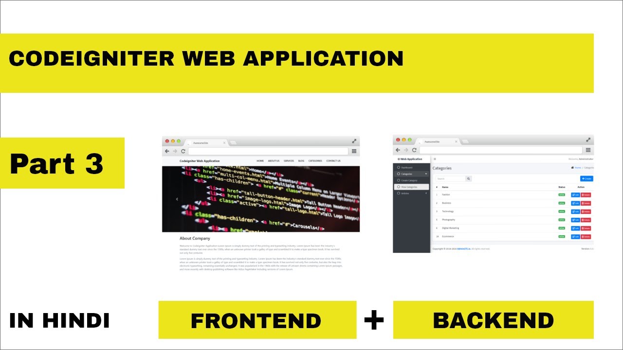 phptechlife's tweet card. Codeigniter Web Application in Hindi - part 3