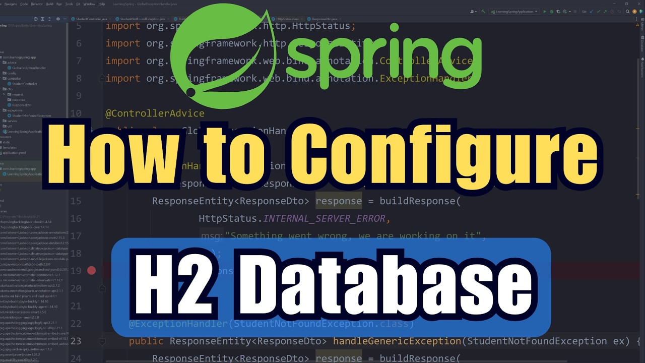 tech_with_monir's tweet card. H2 Database Configuration in Spring Boot