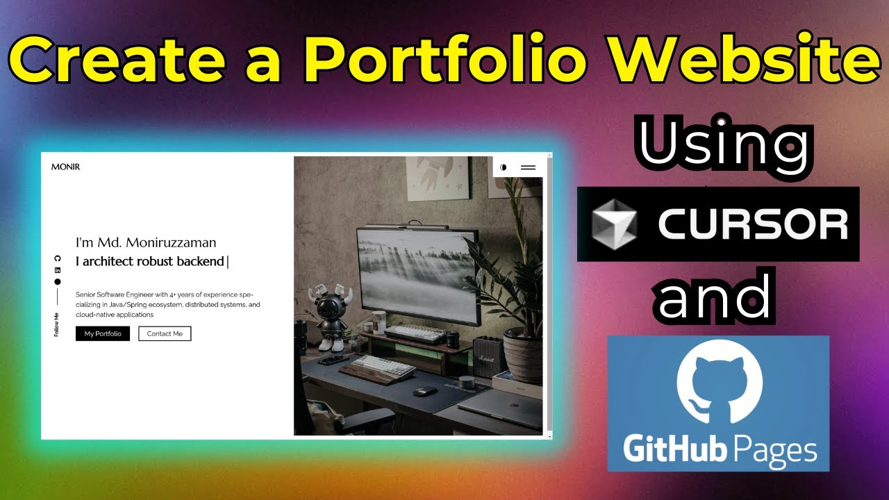 tech_with_monir's tweet card. How to Create a Portfolio Website with AI (Cursor AI IDE)