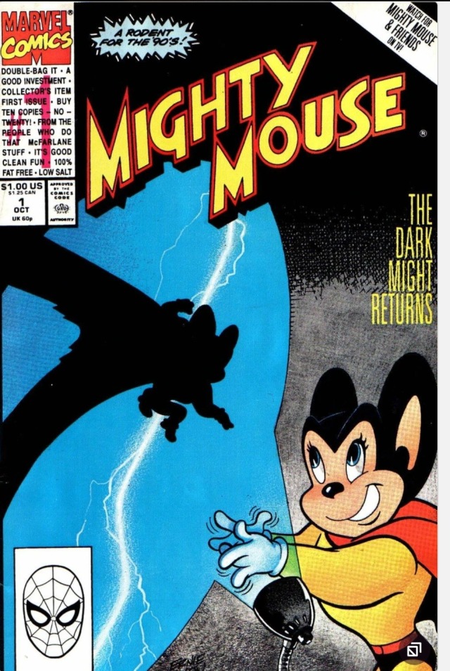 DrBob39980582's tweet card. 💬 0  🔁 2  ❤️ 0 · The first Marvel issue of Mighty Mouse was published with a cover date of October 1990. It was launched as a tie-in to the relaunched cartoon. The cover featured a parody of DC Com…