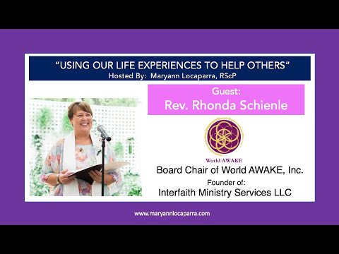 WorldAwakeInc's tweet card. Maryann interviews Rev. Rhonda Schienle - "Using our Experiences to...