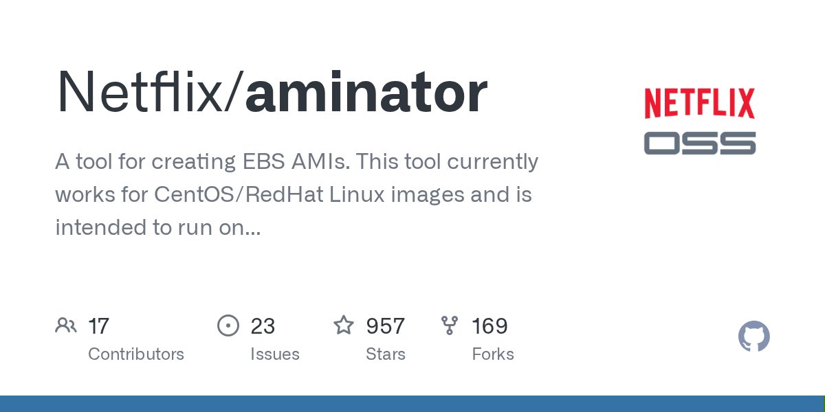 JavaMonk's tweet card. A tool for creating EBS AMIs. This tool currently works for CentOS/RedHat Linux images and is intended to run on an EC2 instance. - Netflix/aminator