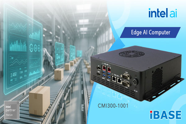 electronic_buzz's tweet card. IBASE Technology, has launched CMI300-1001, a compact yet powerful edge AI Computer based on IBASE MI1001AF Mini-ITX motherboard.