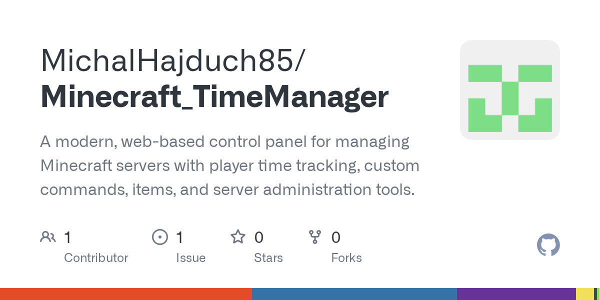 MichalHajduch's tweet card. A modern, web-based control panel for managing Minecraft servers with player time tracking, custom commands, items, and server administration tools. - MichalHajduch85/Minecraft_TimeManager
