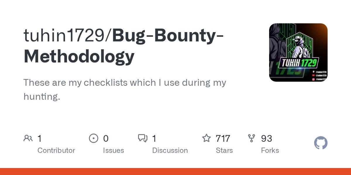 Zierax_x's tweet card. These are my checklists which I use during my hunting. - tuhin1729/Bug-Bounty-Methodology