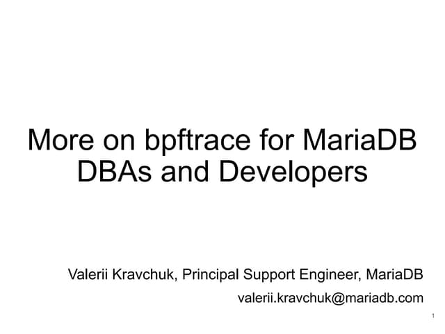 mysqlbugs's tweet card. More on bpftrace for MariaDB DBAs and Developers - FOSDEM 2022...