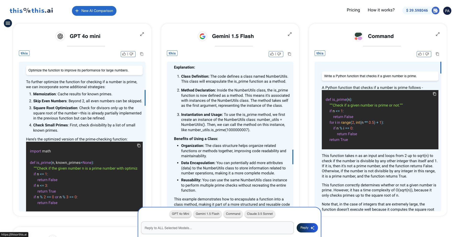 _parthamin's tweet card. Enhance decision-making by comparing responses from multiple AI models simultaneously. Discover unique insights, spark creativity, and innovate faster with thisorthis.ai.