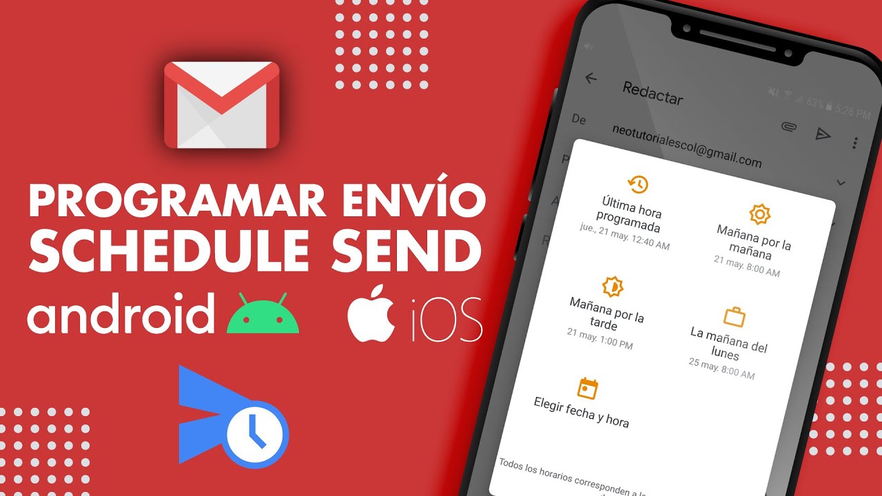 NeoCicloSAS's tweet card. 🕒📨 Programar Envío de correos en Gmail | Android - Iphone