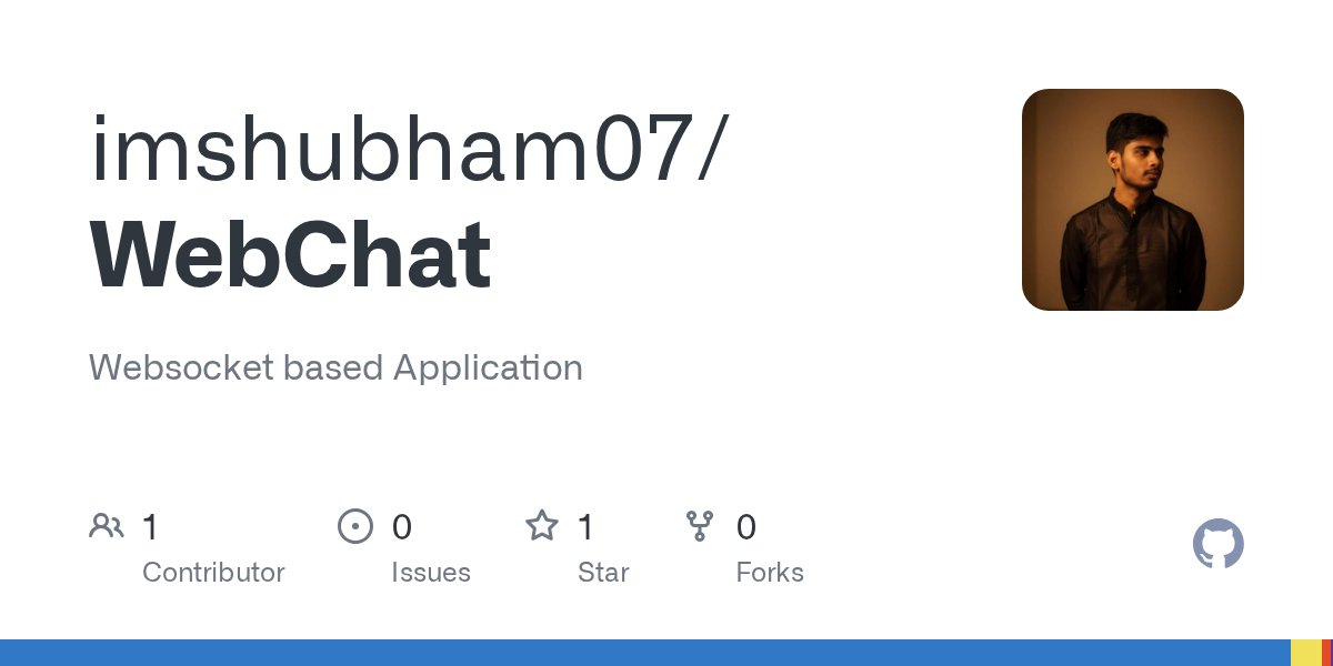 code_craft_'s tweet card. Websocket based Application. Contribute to imshubham07/WebChat development by creating an account on GitHub.