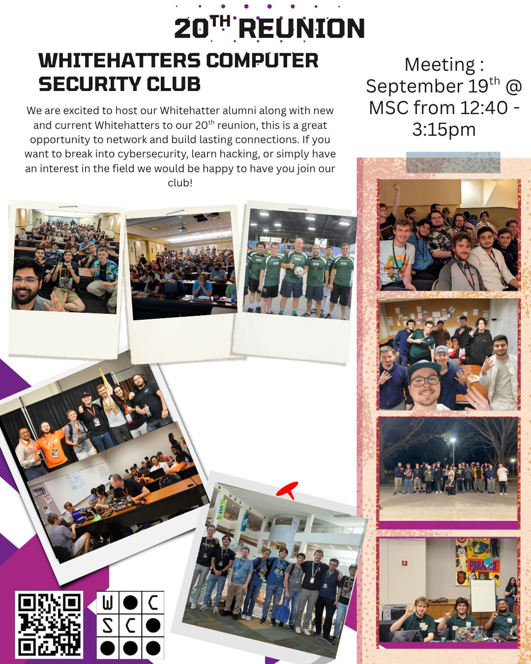 jeremycec's tweet card. Calling all Whitehatters alumni! Time to celebrate 20 years of WCSC. It feels like yesterday!