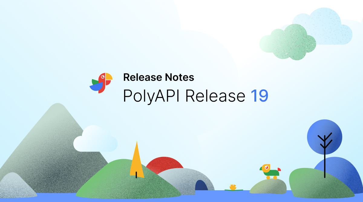 GetPolyAPI's tweet card. PolyAPI Release 19 enhances security, AI, and API performance with key fixes, improved permissions, and new environment-level applications.