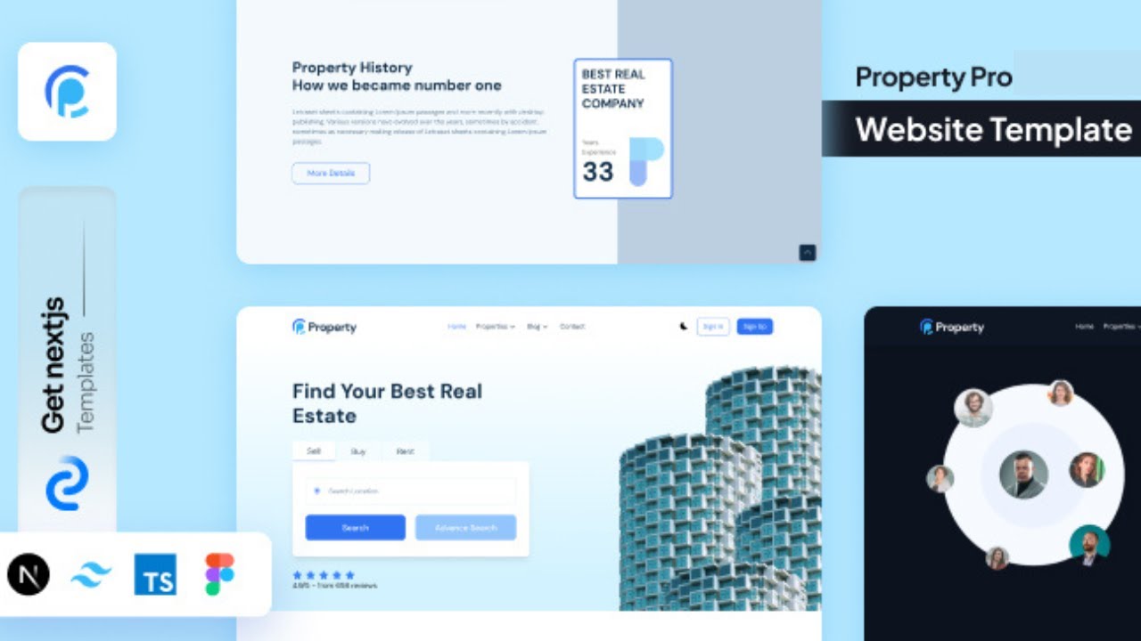 iSanjayJoshi's tweet card. Property Pro Nextjs 15 Website Template Full Promo Video