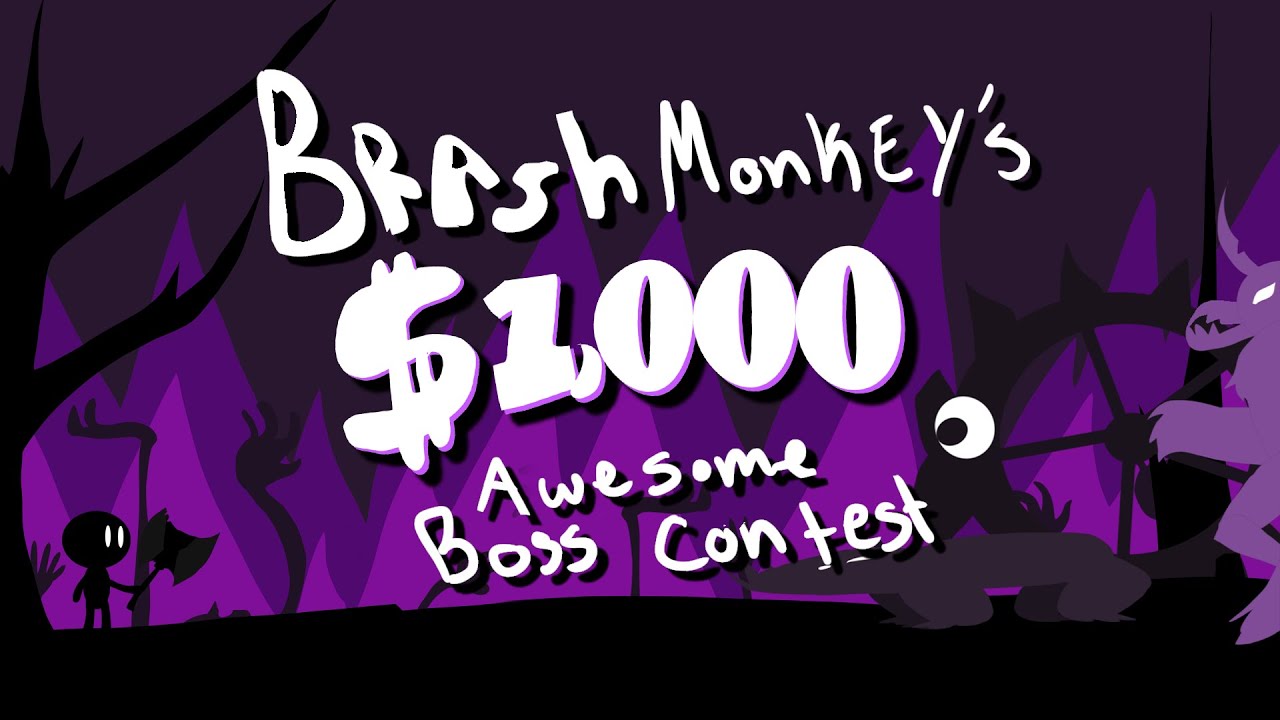 Spriter2D's tweet card. BrashMonkey Awesome Boss Contest! $1000 Grand Prize