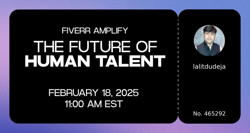 iamwpdeveloper's tweet card. Join me at Fiverr Amplify: The Future of Human Talent