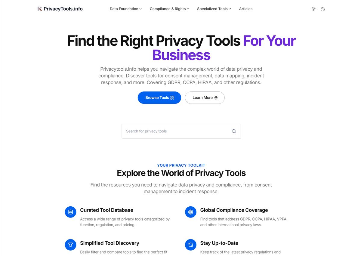 DubTypeScript's tweet card. Find the right privacy tools for your business. Explore solutions for consent management, data mapping, incident response, and more. Covering GDPR, CCPA, HIPAA, and other regulations.