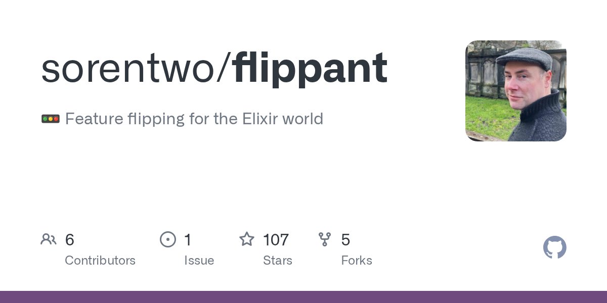 awesome_elixir's tweet card. :traffic_light: Feature flipping for the Elixir world - sorentwo/flippant