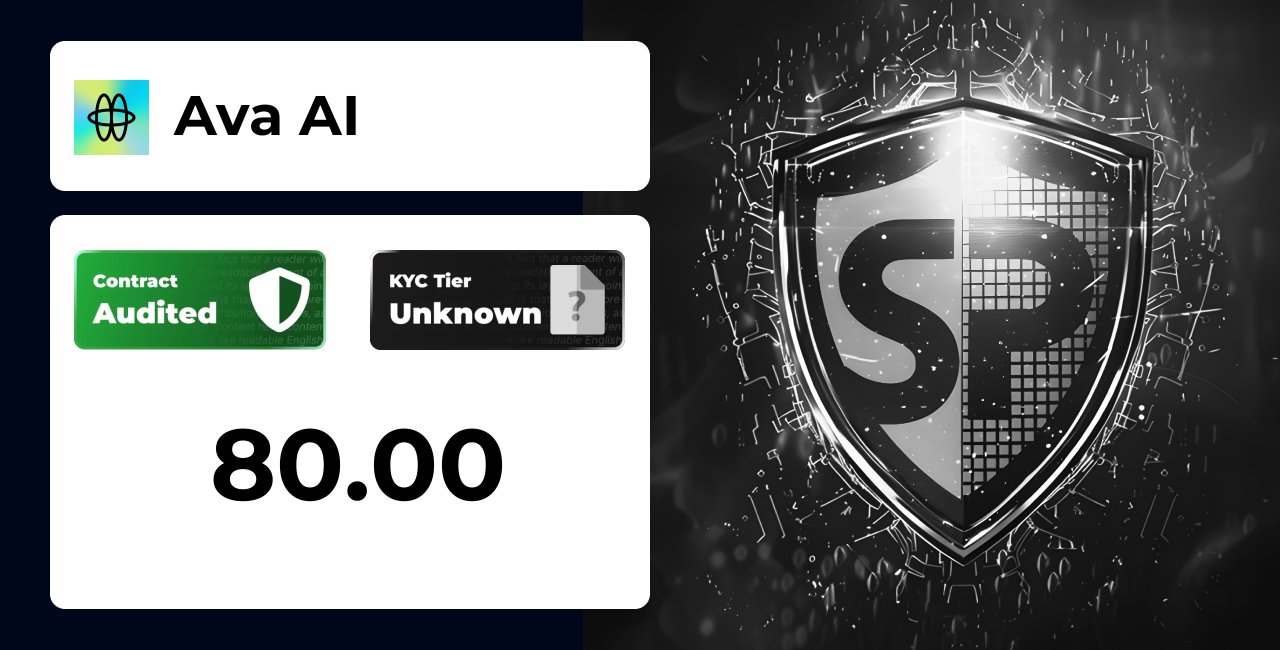 SP_TrustNet's tweet card. Ava AI | SolidProof TrustNet