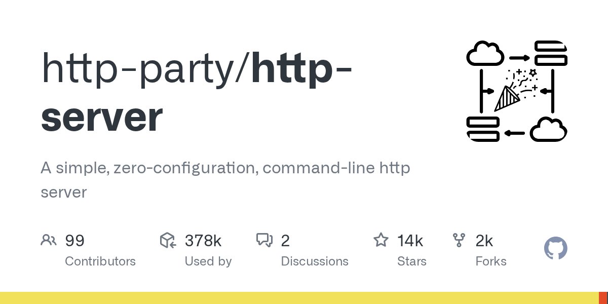JavaScript10000's tweet card. A simple, zero-configuration, command-line http server - http-party/http-server
